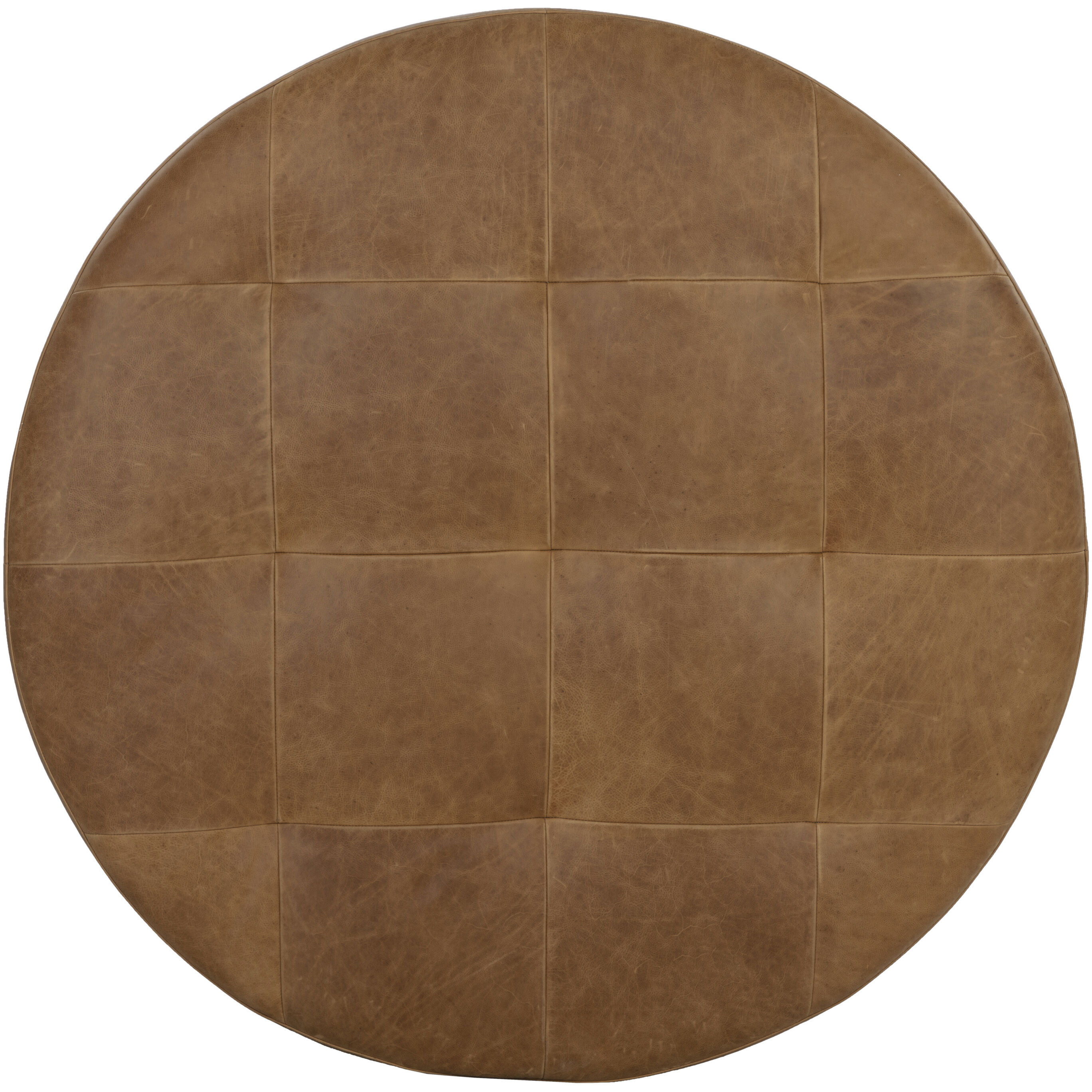 Nilda 16 inch Camel Leather Ottoman